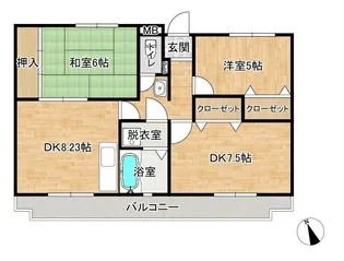 モンシャトー小山【2階】の間取り