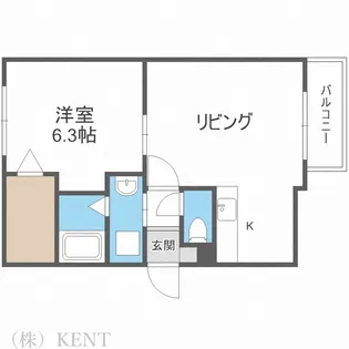 1LDKの間取り画像