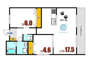 セブンプロート天応大浜【2階】の間取り