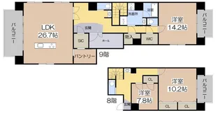 レーヴ文の里レジデンスの間取り