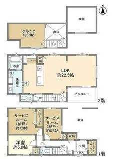 東京都目黒区大岡山1【一戸建】の間取り