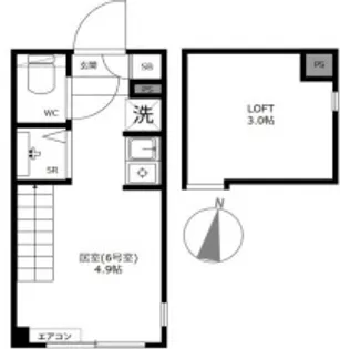 東京都中野区若宮1【アパート】の間取り