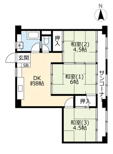 UR常盤平駅前【5階】の間取り