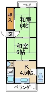 四宮ハイツ交野【1階】の間取り