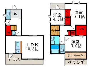 大阪府豊中市上新田2【一戸建】の間取り