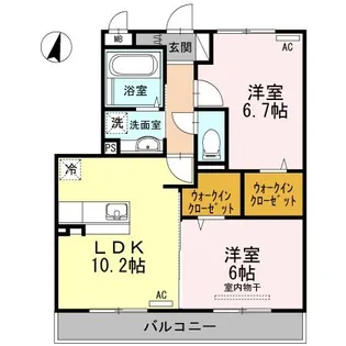 フォーチュンサガン【2階】の間取り