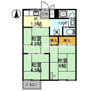 ハイツシャローム【2階】の間取り