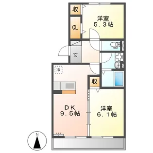 ファミールシミズ D【3階】の間取り