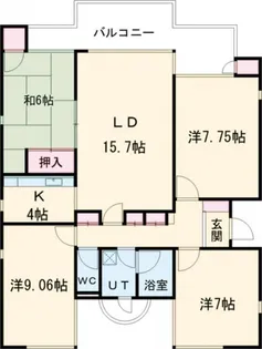 COURT春日丘A棟【3階】の間取り