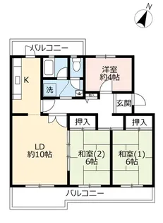 URあかしあ台ハイツ第2【5階】の間取り