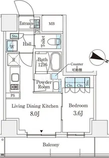 パークアクシス横浜阪東橋【3階】の間取り