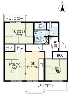 UR桃山南【4階】の間取り
