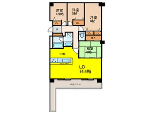 グレーシィ茨木【8階】の間取り