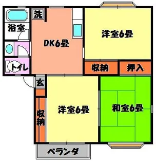 ヒルトップ白山B棟【1階】の間取り