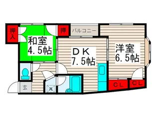 ラ・カサ・デル・ソル【2階】の間取り