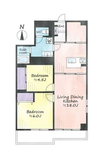 ライオンズマンション中延【2階】の間取り