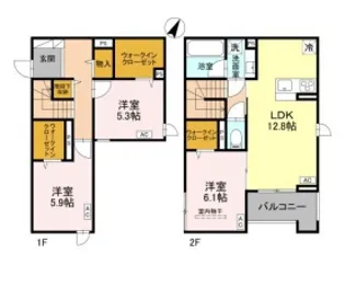 ラ・グリシーヌ・レーブ(D-room)の間取り
