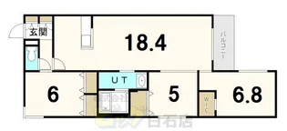 エフュート東札幌【4階】の間取り