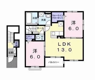 ヴィラ ヌール【2階】の間取り