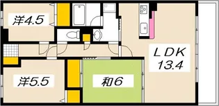 サンシティ田方【4階】の間取り