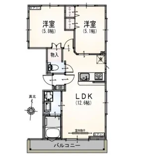 サンライズ中野江原町【2階】の間取り