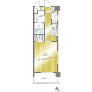 メルクリオ西新【5階】の間取り