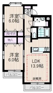 ヘーベルメゾン武蔵浦和【2階】の間取り