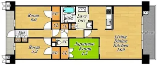 リバーガーデン福島木漏れ日の丘【5階】の間取り