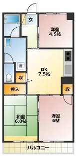 パークハイツ岡野【4階】の間取り