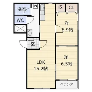 レジデンスクロスロード【1階】の間取り