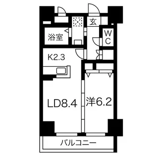 プランドールナカムラ【8階】の間取り