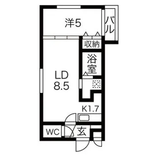 Y’s月寒西(ワイズ月寒西)【2階】の間取り