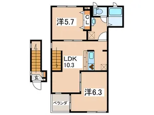 K10ハイツ【2階】の間取り