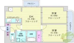 しゃとれ東勝山【4階】の間取り
