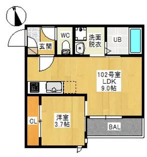 GRANDTIC CUBE 西市【1階】の間取り