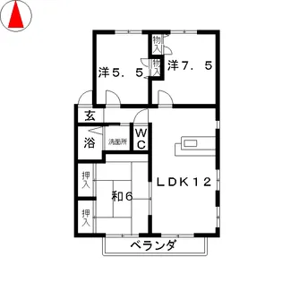 ブルージュ神沢【1階】の間取り
