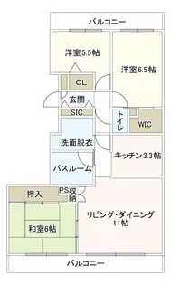 サーパス松原【14階】の間取り