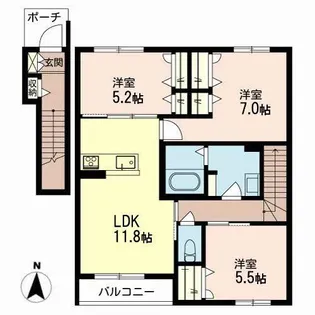 シャーメゾン刑部【2階】の間取り