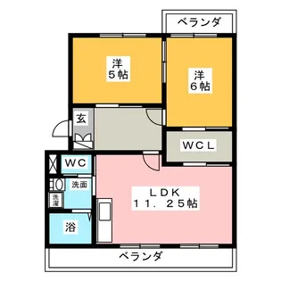 ハイランド美里【1階】の間取り