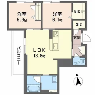 シャーメゾン マイレ【2階】の間取り