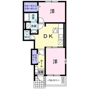 ヴィラ・サンマリノII【1階】の間取り