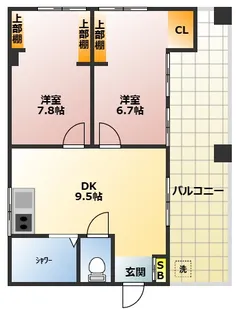 パラゼット区役所I【4階】の間取り