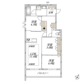 The Primrose at東松戸 ザプリムローズアットヒガシマツド【3階】の間取り