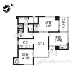 シンフォニー四条河原町【3階】の間取り