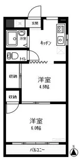 シャローム東恋ヶ窪【1階】の間取り
