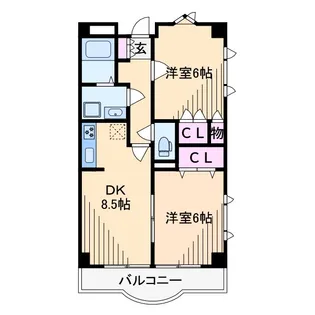 青山コーポA【3階】の間取り