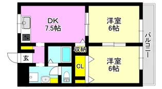 ガイヤK【1階】の間取り