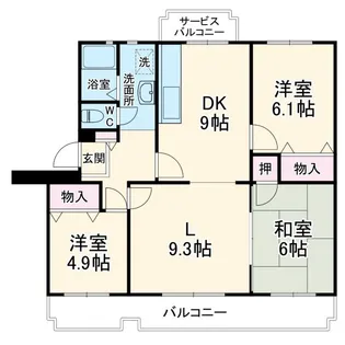 春日部グリーンコープB棟【4階】の間取り