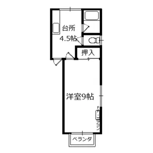 シティ桜川A【1階】の間取り