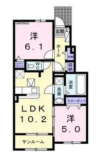 ケースリー V【1階】の間取り